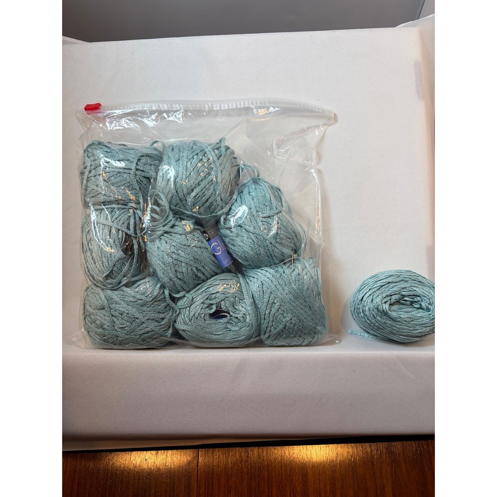 Berroco Glace Yarn 100% Rayon Viscose Aqua Blue Color 2347 Lot 96 9 Skeins